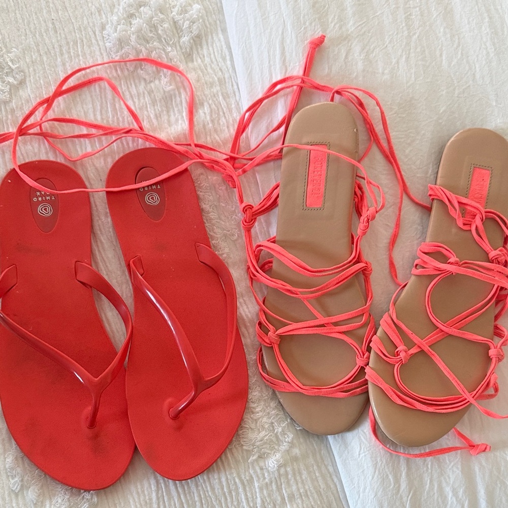 Sandals bundle in Vibrant Coral